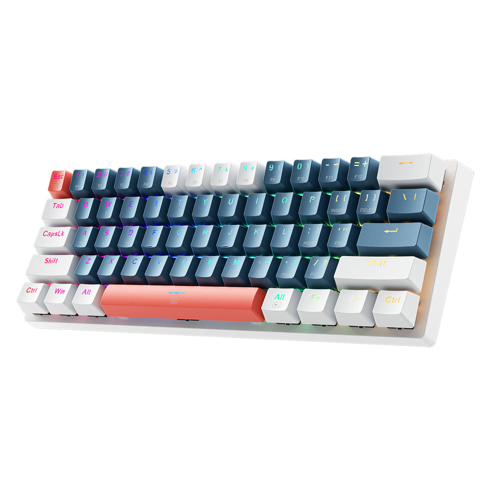 Machenike K500-B61 Wired Mechanical Gaming Keyboard with Backlight Brown Switch - Blue and White_0