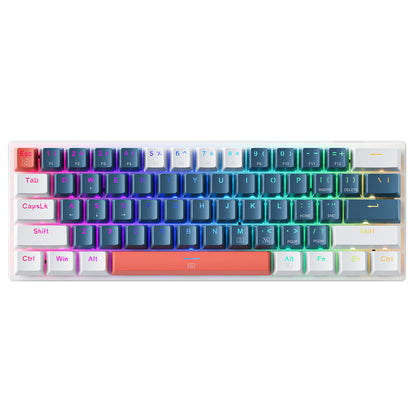 Machenike K500-B61 Wired Mechanical Gaming Keyboard with Backlight Blue Switch - Blue and White_1