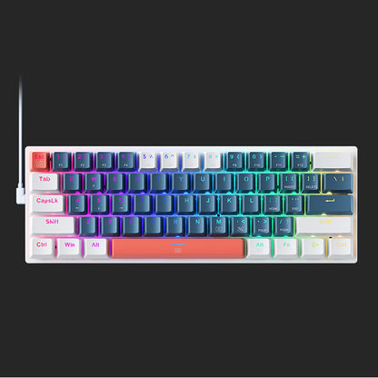Machenike K500-B61 Wired Mechanical Gaming Keyboard with Backlight Blue Switch - Blue and White_3