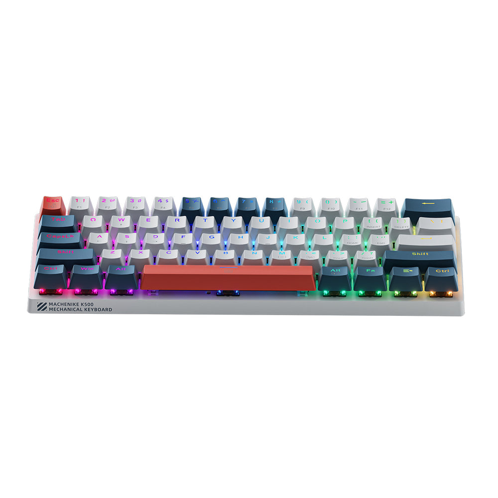 Machenike K500-B61 Wired Mechanical Gaming Keyboard with Backlight, Red Switch - White and Blue_3