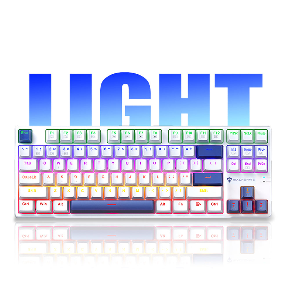 Machenike K500B-B87 Wired Mechanical Gaming Keyboard with Backlight, Red Switch - White_11