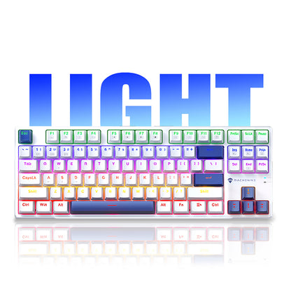 Machenike K500B-B87 Wired Mechanical Gaming Keyboard with Backlight, Red Switch - White_11