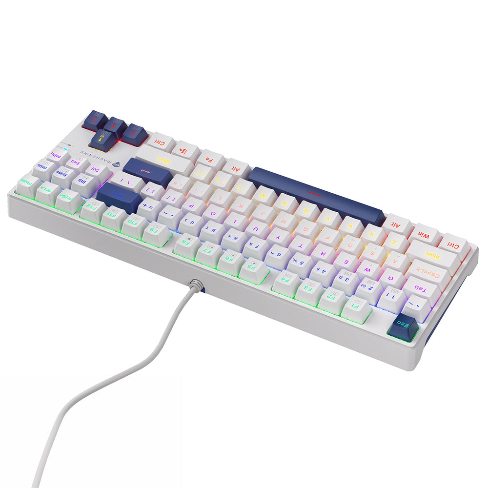 Machenike K500B-B87 Wired Mechanical Gaming Keyboard with Backlight, Red Switch - White_4