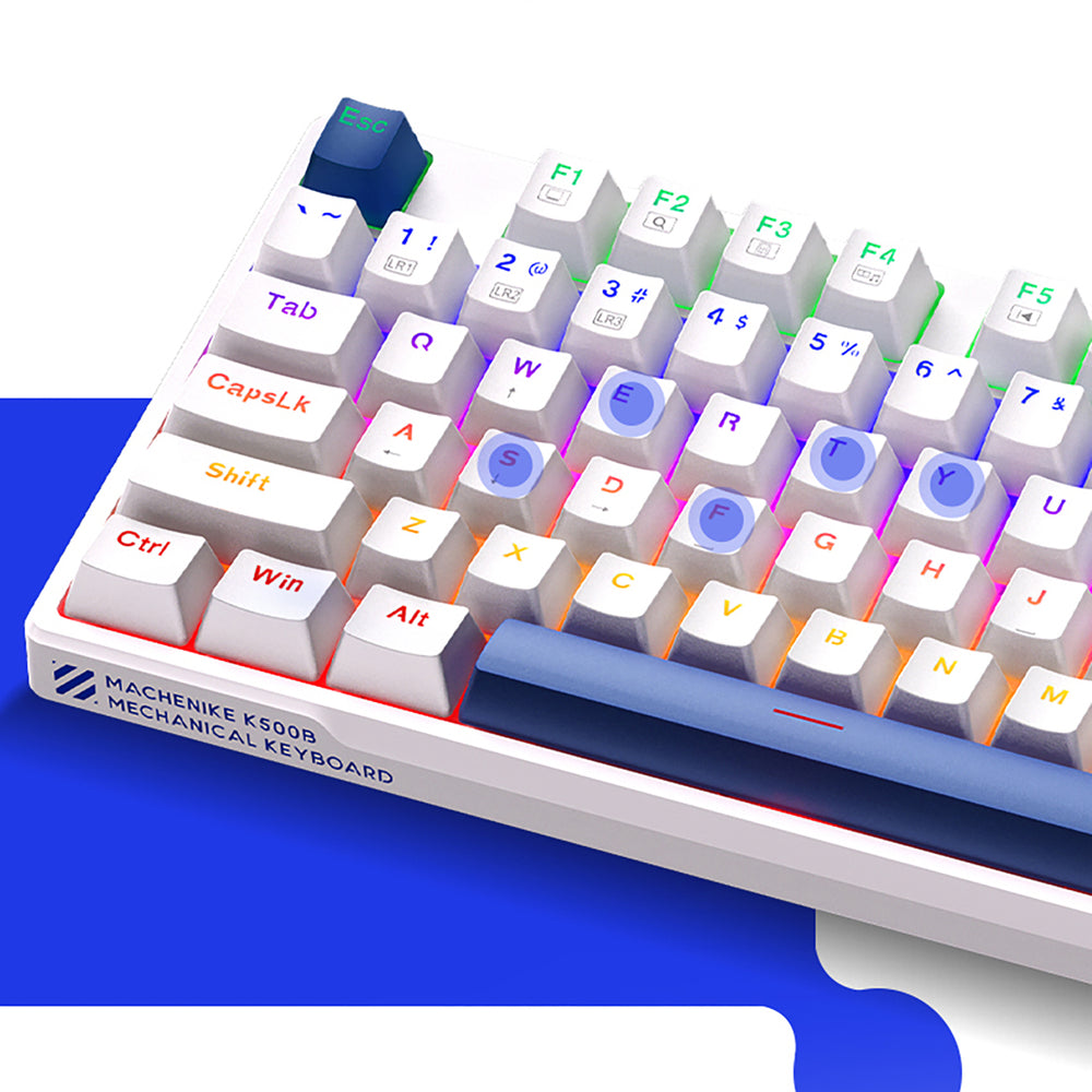 Machenike K500B-B87 Wired Mechanical Gaming Keyboard with Backlight, Red Switch - White_9