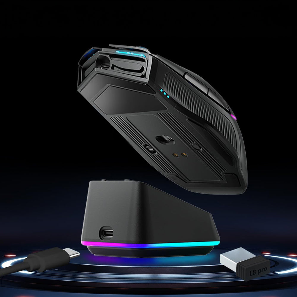 Machenike L8 Pro Wireless Gaming Mouse with Charging Station - Black_7