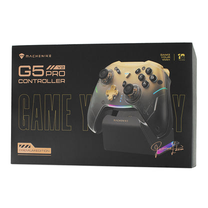 Machenike G5Pro Premium Edition Wireless Game Controller with Charging Station - Black and Gold_2