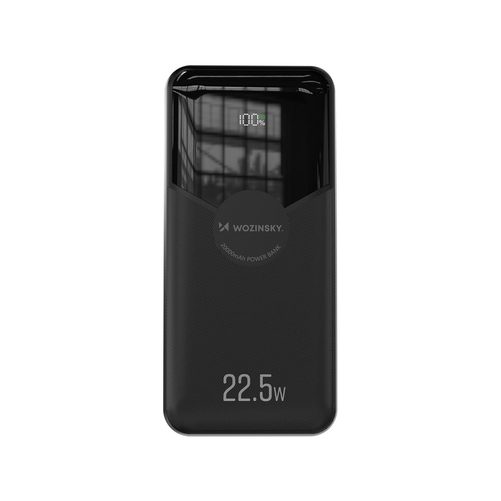 Wozinsky WFC-15B 20000mAh 22.5W PD20W Powerbank with Built-in Lightning and USB-C Cables - Black_2