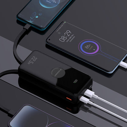 Wozinsky WFC-15B 20000mAh 22.5W PD20W Powerbank with Built-in Lightning and USB-C Cables - Black_4