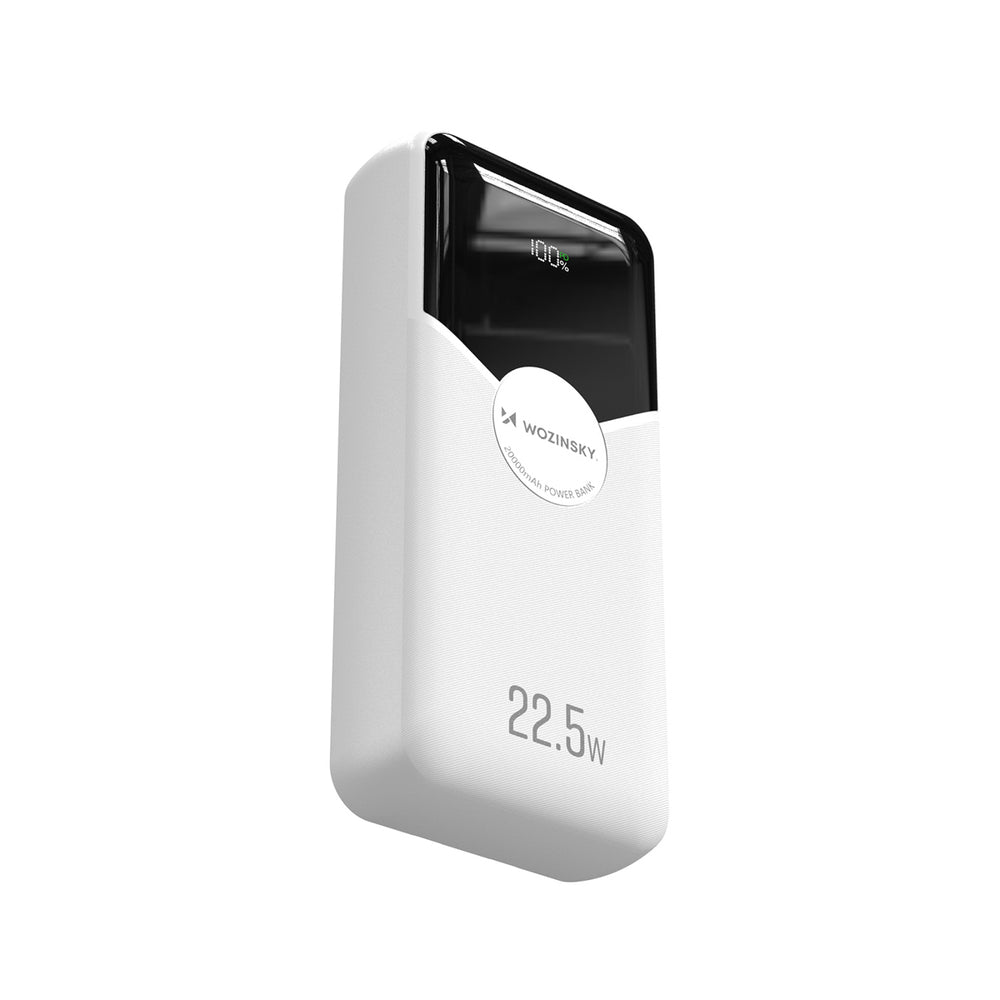 Wozinsky WFC-15W 20000mAh 22.5W PD20W Powerbank with Built-in Lightning and USB-C Cables - White_2