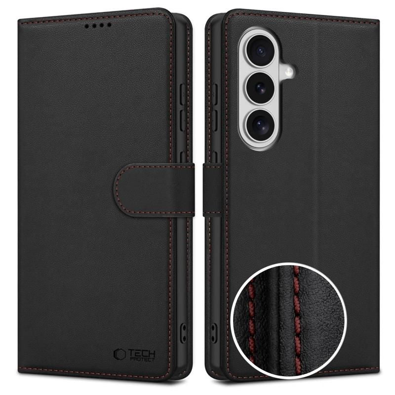 Tech-Protect Wallet Case for Samsung Galaxy S26 - Black and Red_0