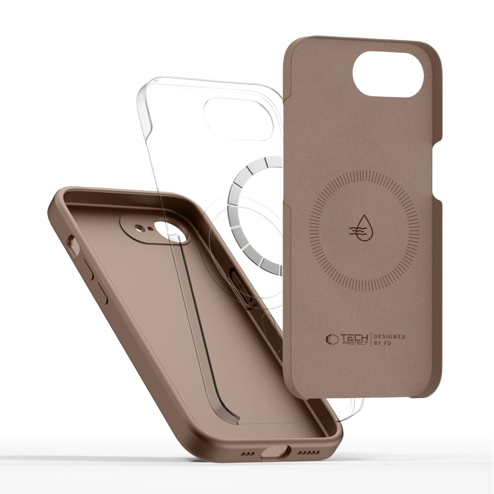 Tech-Protect Silicone MagSafe Case for iPhone 16e / 17e - Brown_3