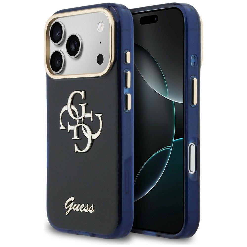 Guess IML 4G Script Metal case for iPhone 17 Pro Max - blue_0