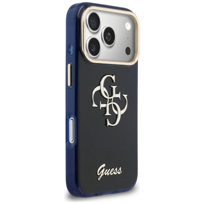 Guess IML 4G Script Metal case for iPhone 17 Pro Max - blue_3