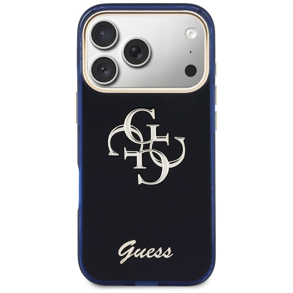 Guess IML 4G Script Metal Case for iPhone 17 Pro - Blue_2