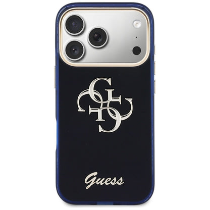Guess IML 4G Script Metal Case for iPhone 17 Pro - Blue_2
