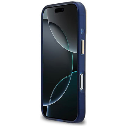 Guess IML 4G Script Metal Case for iPhone 17 Pro - Blue_4