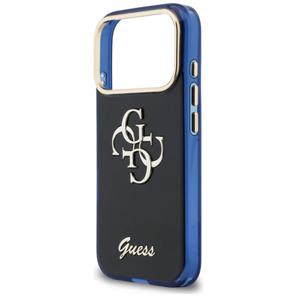 Guess IML 4G Script Metal Case for iPhone 17 Pro - Blue_5