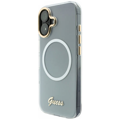 Guess IML Gradient Script Metal MagSafe Case for iPhone 17 - White_1