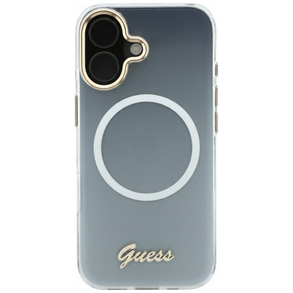Guess IML Gradient Script Metal MagSafe Case for iPhone 17 - White_2