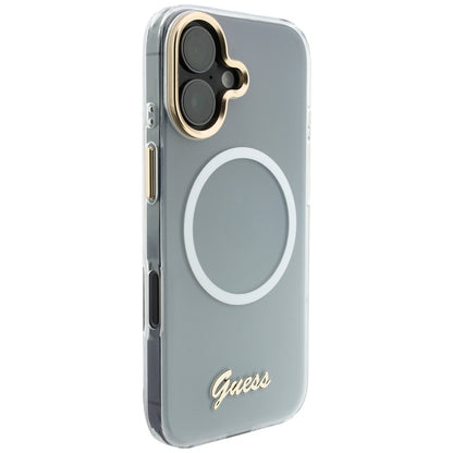 Guess IML Gradient Script Metal MagSafe Case for iPhone 17 - White_3