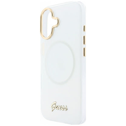 Guess IML Gradient Script Metal MagSafe Case for iPhone 17 - White_5