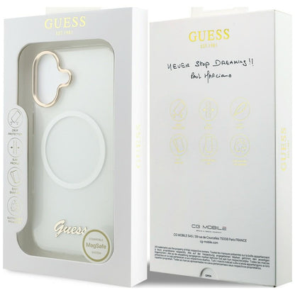 Guess IML Gradient Script Metal MagSafe Case for iPhone 17 - White_7
