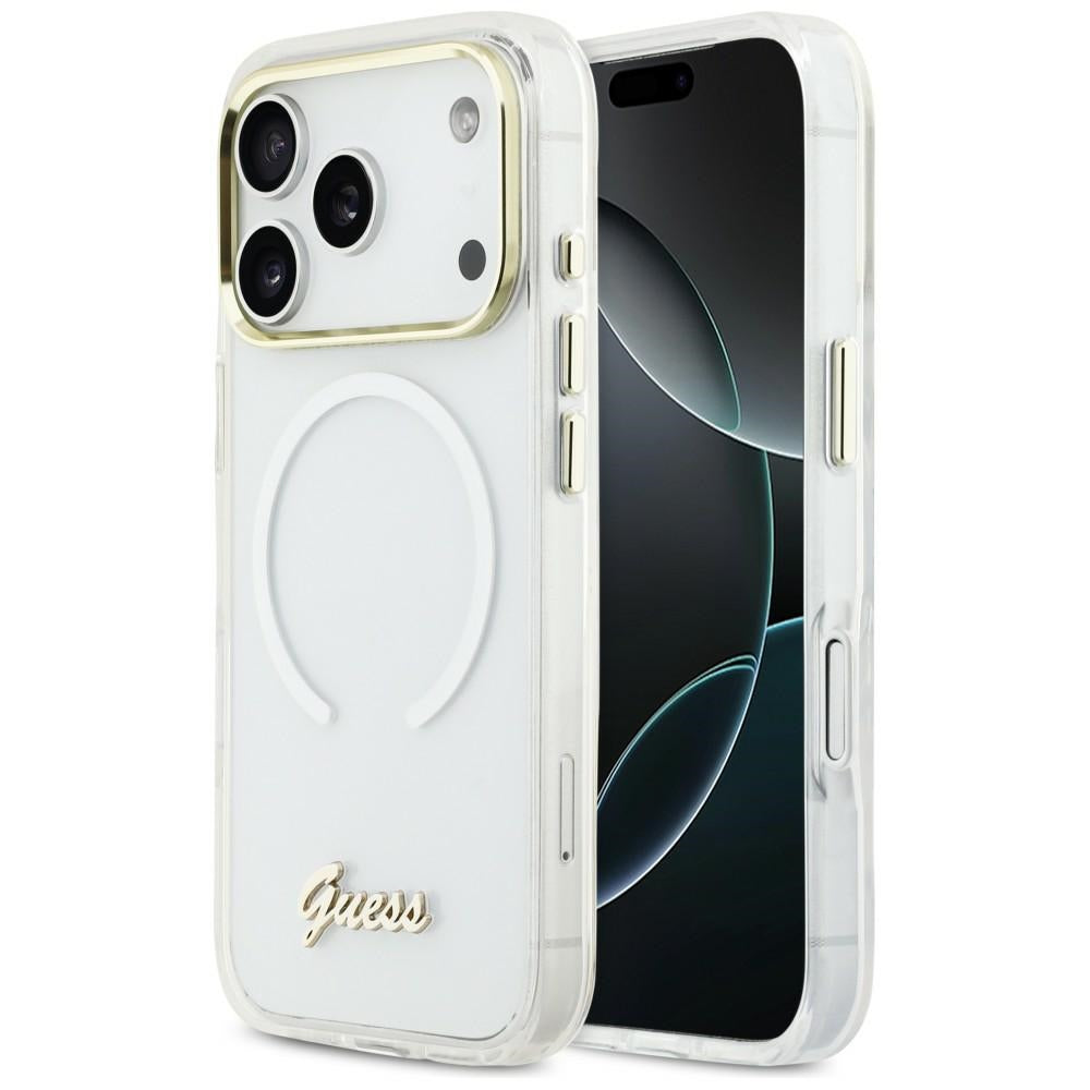 Guess IML Gradient Script Metal MagSafe Case for iPhone 17 Pro - White_0