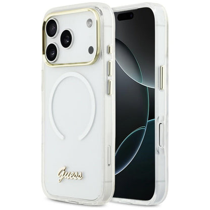Guess IML Gradient Script Metal MagSafe Case for iPhone 17 Pro - White_0