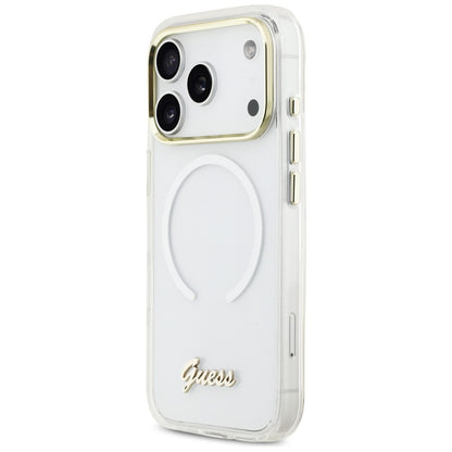 Guess IML Gradient Script Metal MagSafe Case for iPhone 17 Pro - White_1