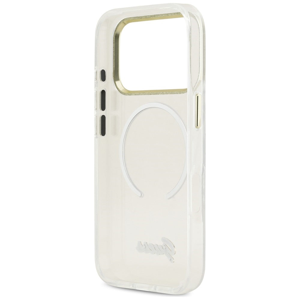 Guess IML Gradient Script Metal MagSafe Case for iPhone 17 Pro - White_6