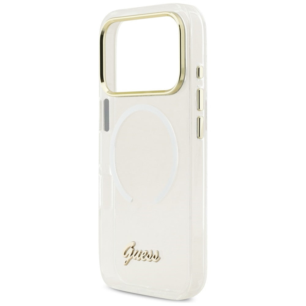 Guess IML Gradient Script Metal MagSafe Case for iPhone 17 Pro Max - White_5