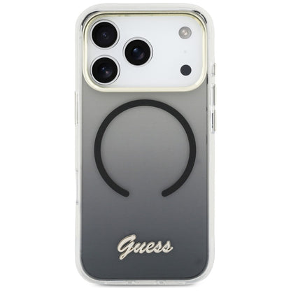 Guess IML Gradient Script Metal MagSafe Case for iPhone 17 Pro Max - Black_2