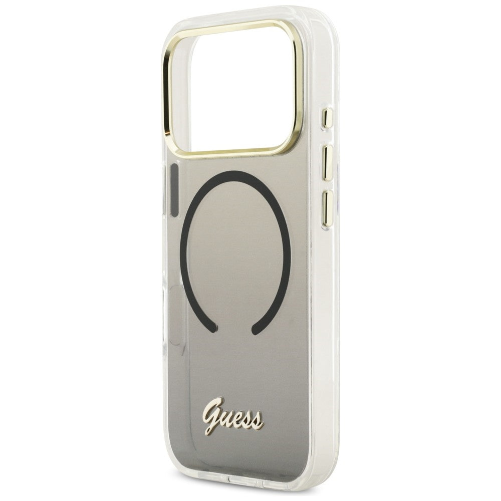 Guess IML Gradient Script Metal MagSafe Case for iPhone 17 Pro Max - Black_5