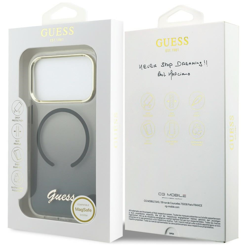 Guess IML Gradient Script Metal MagSafe Case for iPhone 17 Pro Max - Black_7