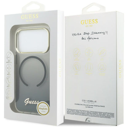 Guess IML Gradient Script Metal MagSafe Case for iPhone 17 Pro Max - Black_7