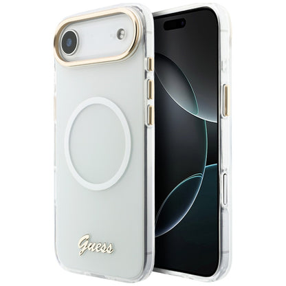 Guess IML Gradient Script Metal MagSafe Case for iPhone Air - White_0