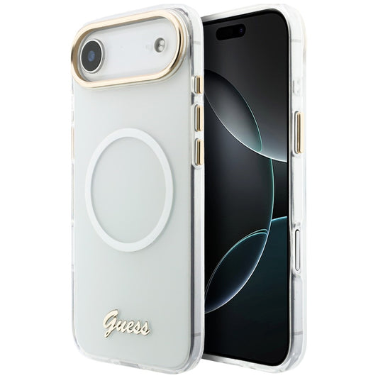 Guess IML Gradient Script Metal MagSafe Case for iPhone Air - White_0
