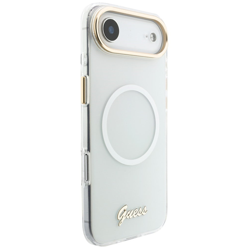 Guess IML Gradient Script Metal MagSafe Case for iPhone Air - White_3