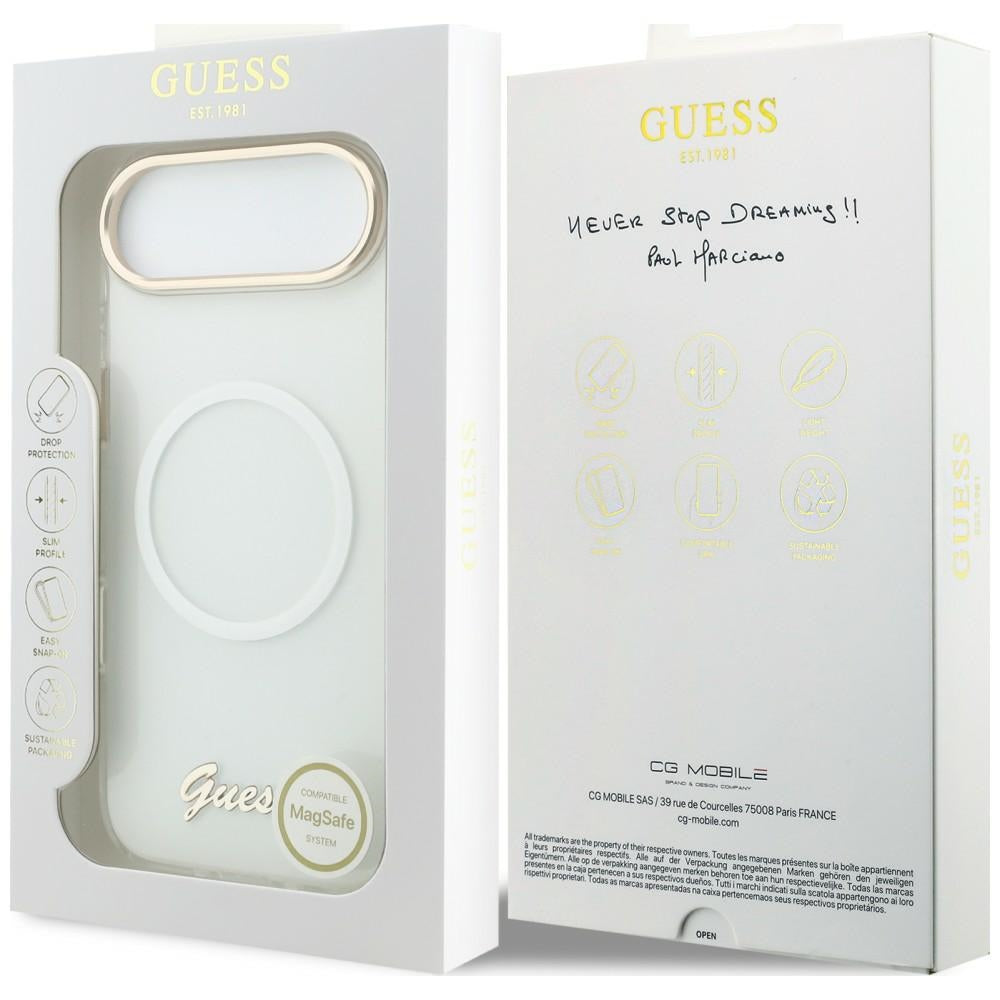 Guess IML Gradient Script Metal MagSafe Case for iPhone Air - White_7