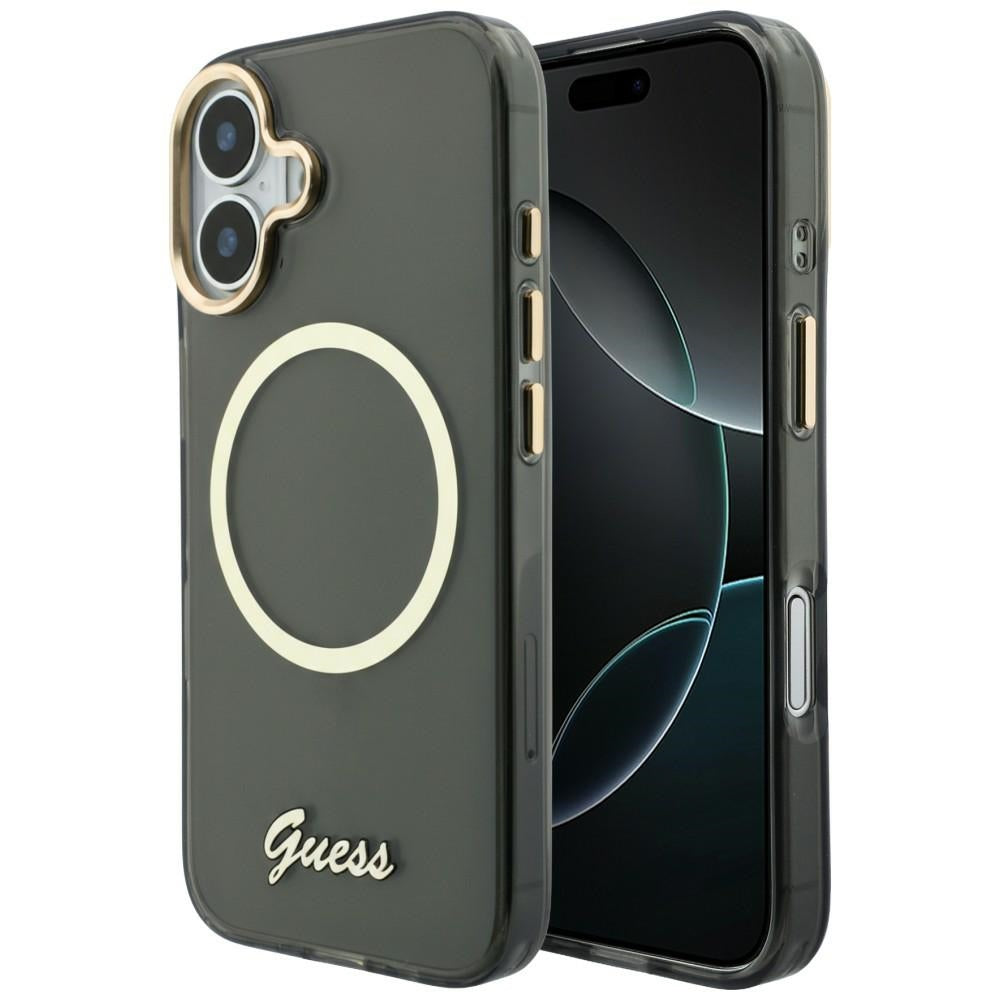 Guess IML Script Metal MagSafe Case for iPhone 17 - Black_0