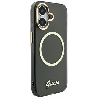 Guess IML Script Metal MagSafe Case for iPhone 17 - Black_3