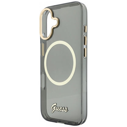 Guess IML Script Metal MagSafe Case for iPhone 17 - Black_5