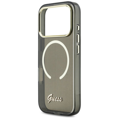 Guess IML Script Metal MagSafe Case for iPhone 17 Pro - Black_5