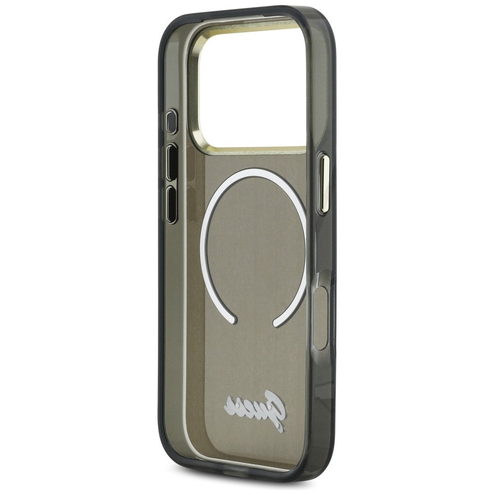 Guess IML Script Metal MagSafe Case for iPhone 17 Pro - Black_6