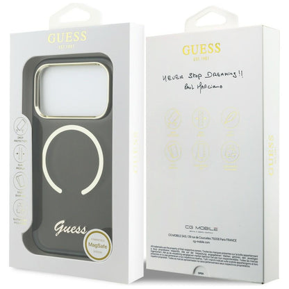 Guess IML Script Metal MagSafe Case for iPhone 17 Pro Max - Black_7