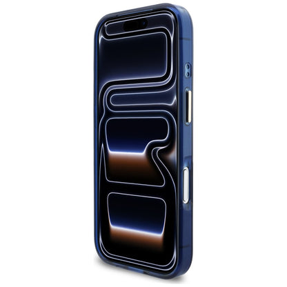 Guess IML Script Metal MagSafe Case for iPhone 17 Pro - Blue_4