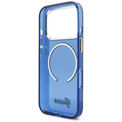 Guess IML Script Metal MagSafe Case for iPhone 17 Pro - Blue_6
