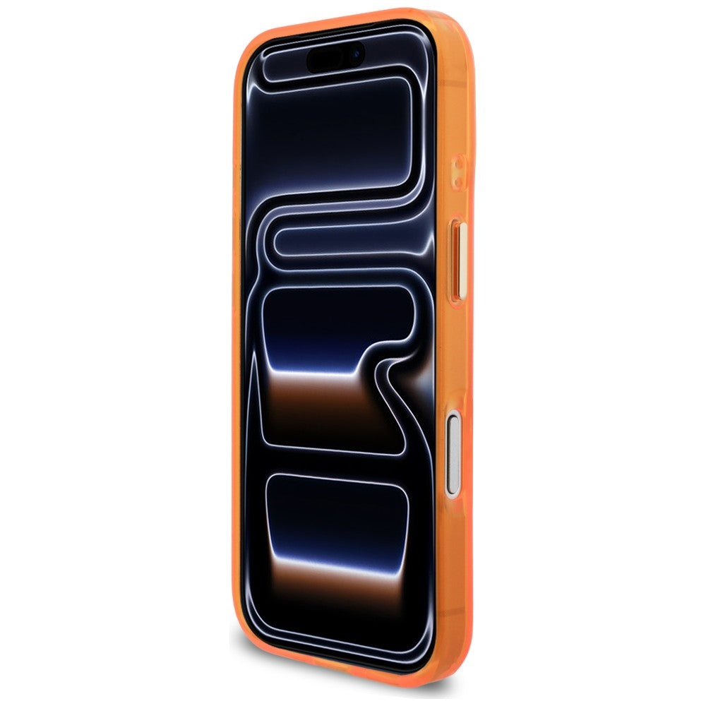Guess IML Script Metal MagSafe Case for iPhone 17 Pro - Orange_4