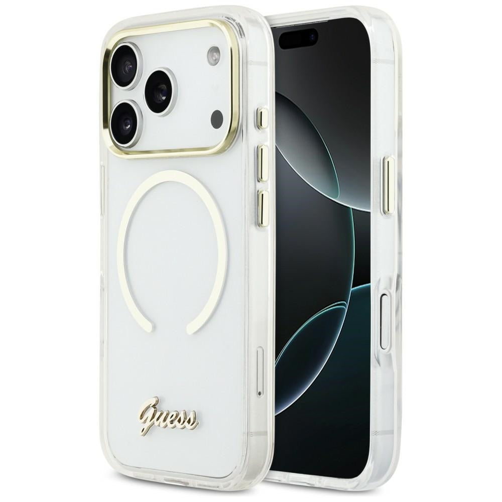Guess IML Script Metal MagSafe Case for iPhone 17 Pro - Clear_0