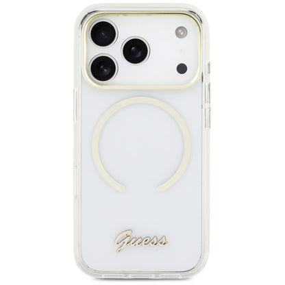 Guess IML Script Metal MagSafe Case for iPhone 17 Pro - Clear_2
